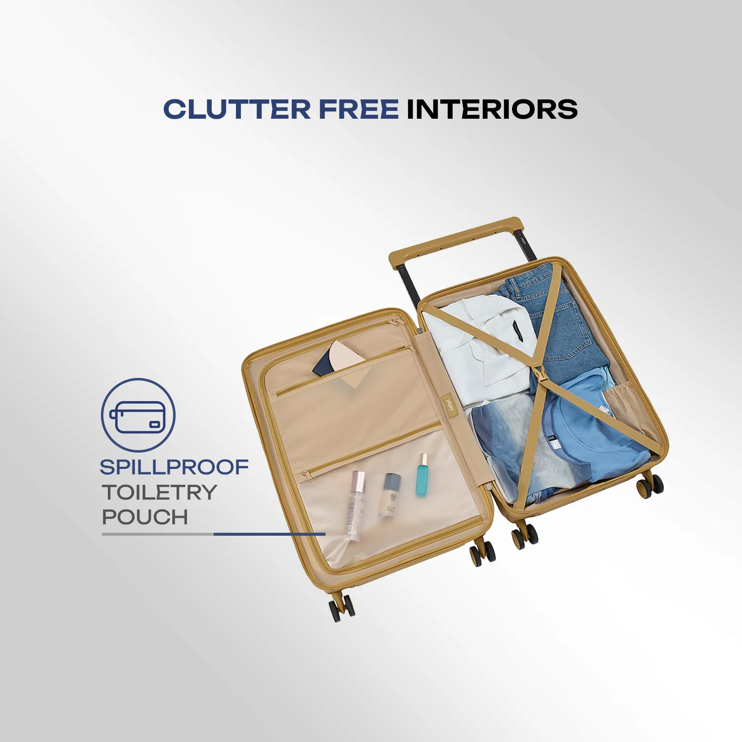 Safari Horizon Trolley Bag with Wide Trolley Handle, TSA lock and Anti-Theft Zipper Sun Yellow Hover