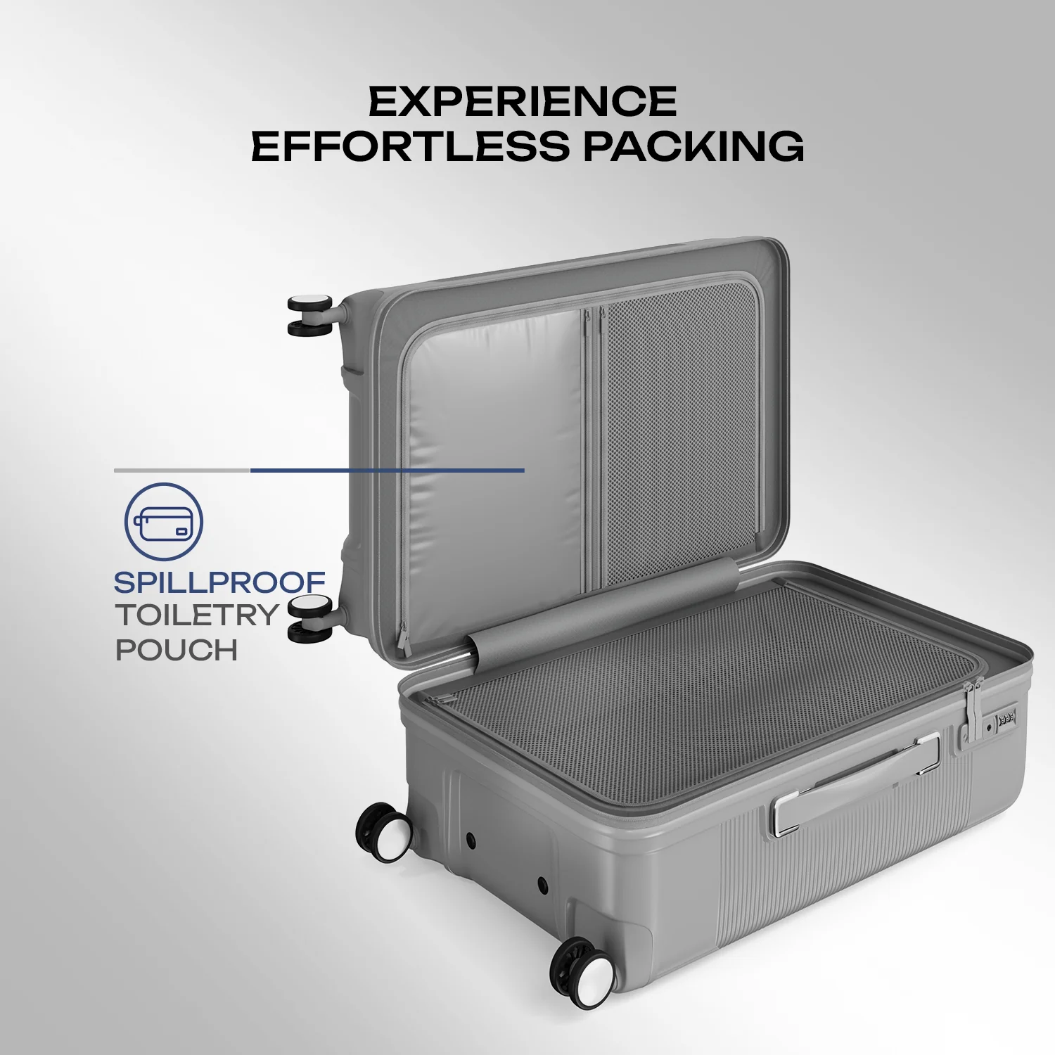 Safari Trunk Trolley Bag with Front Handle, TSA lock and Anti-Theft Zipper Gray Hover